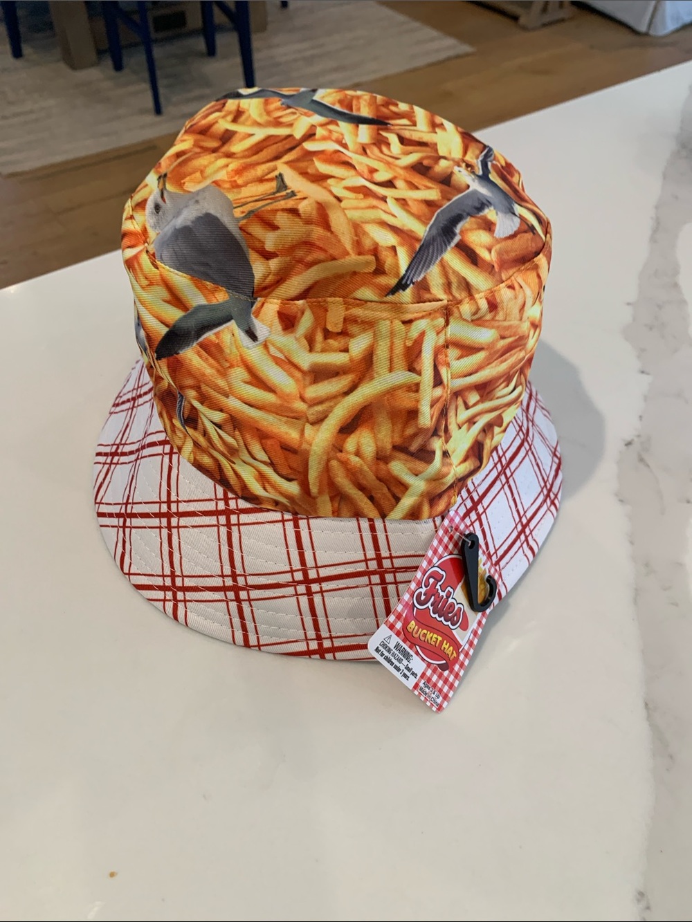 Unbranded Yellow French Fry & Red Plaid Bucket Hat